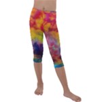 Colorful watercolors texture                                                 Kids  Lightweight Velour Capri Leggings