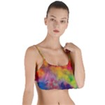 Colorful watercolors texture                                                    Layered Top Bikini Top