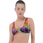 Colorful watercolors texture                                                    Ring Detail Bikini Top