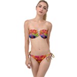 Colorful watercolors texture                                                 Twist Bandeau Bikini Set