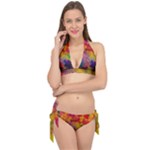 Colorful watercolors texture                                                    Tie It Up Bikini Set