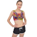 Colorful watercolors texture                                                   V-Back Sports Bra