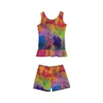 Colorful watercolors texture                                                   Kid s Boyleg Swimsuit