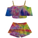 Colorful watercolors texture                                                 Kids  Off Shoulder Skirt Bikini