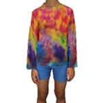 Colorful watercolors texture                                                     Kid s Long Sleeve Swimwear