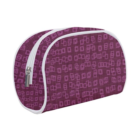 Plum Abstract Checks Pattern Makeup Case (Small) from ArtsNow.com