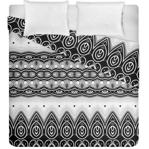 Boho Black And White  Duvet Cover Double Side (King Size) from ArtsNow.com