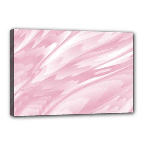 Pastel Pink Feathered Pattern Canvas 18  x 12  (Stretched) from ArtsNow.com