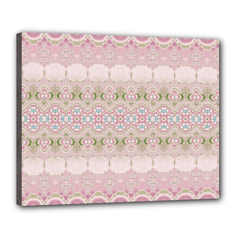 Boho Pastel Spring Floral Pink Canvas 20  x 16  (Stretched) from ArtsNow.com