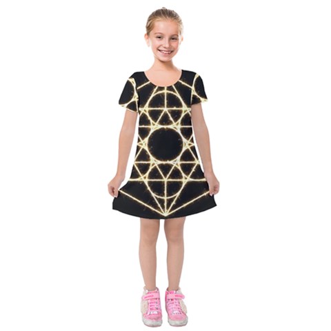 Sacred Geometry: Metatron Kids  Short Sleeve Velvet Dress from ArtsNow.com