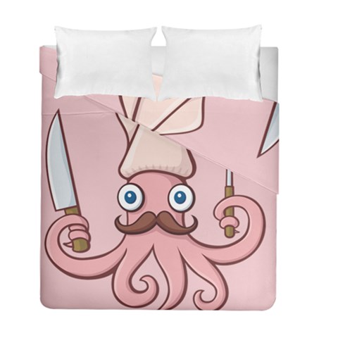 Squid Chef Cartoon Duvet Cover Double Side (Full/ Double Size) from ArtsNow.com