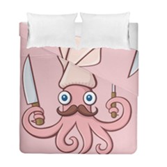 Squid Chef Cartoon Duvet Cover Double Side (Full/ Double Size) from ArtsNow.com