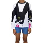 Bunny Girl Mask Kids  Long Sleeve Swimwear