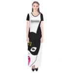 Bunny Girl Mask Short Sleeve Maxi Dress