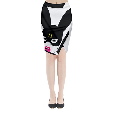 Bunny Girl Mask Midi Wrap Pencil Skirt from ArtsNow.com