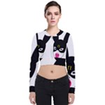 Bunny Girl Mask Long Sleeve Zip Up Bomber Jacket