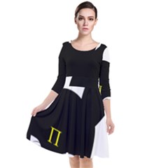 Quarter Sleeve Waist Band Dress 