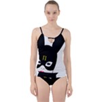 Bunny Girl Mask Cut Out Top Tankini Set