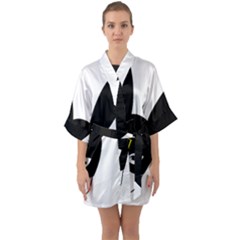 Half Sleeve Satin Kimono  