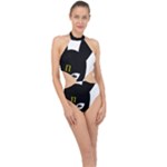 Bunny Girl Mask Halter Side Cut Swimsuit