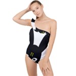 Bunny Girl Mask Frilly One Shoulder Swimsuit