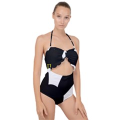 Scallop Top Cut Out Swimsuit 