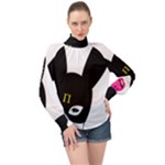 Bunny Girl Mask High Neck Long Sleeve Chiffon Top