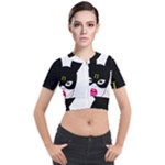 Bunny Girl Mask Short Sleeve Cropped Jacket