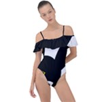 Bunny Girl Mask Frill Detail One Piece Swimsuit