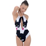 Bunny Girl Mask Plunge Cut Halter Swimsuit