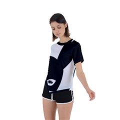 Asymmetrical Short Sleeve Sports T-Shirt 