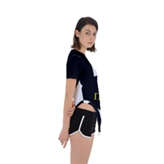 Asymmetrical Short Sleeve Sports T-Shirt 