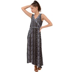 V-Neck Chiffon Maxi Dress 