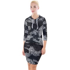 Quarter Sleeve Hood Bodycon Dress 