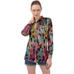 Mosaic pieces                                                   Long Sleeve Satin Shirt