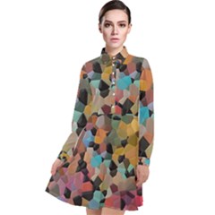 Long Sleeve Chiffon Shirt Dress 