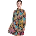 Mosaic pieces                                                Long Sleeve Chiffon Shirt Dress