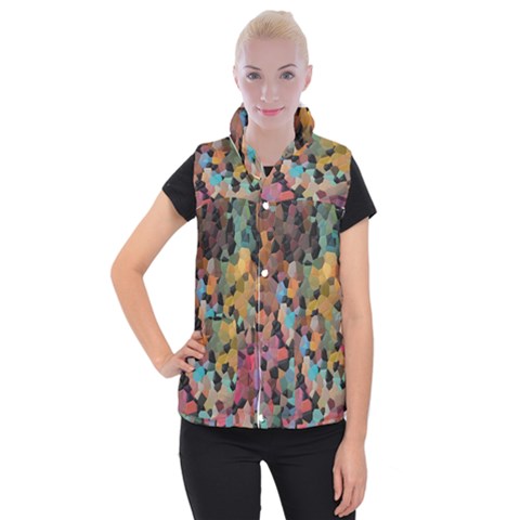 Mosaic pieces                                                 Women s Button Up Puffer Vest from ArtsNow.com