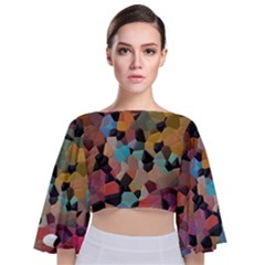 Tie Back Butterfly Sleeve Chiffon Top 