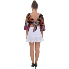 Tie Back Butterfly Sleeve Chiffon Top 