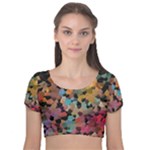 Mosaic pieces                                                 Velvet Short Sleeve Crop Top