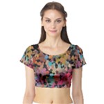 Mosaic pieces                                                    Short Sleeve Crop Top