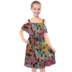 Kids  Cut Out Shoulders Chiffon Dress 