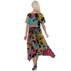 Cross Front Sharkbite Hem Maxi Dress 