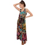 Mosaic pieces                                                      V-Neck Chiffon Maxi Dress