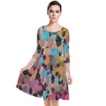 Mosaic pieces                                                      Quarter Sleeve Waist Band Dress