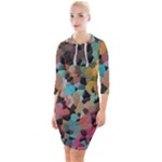 Mosaic pieces                                                      Quarter Sleeve Hood Bodycon Dress