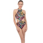 Mosaic pieces                                                   Halter Side Cut Swimsuit