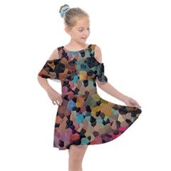 Kids  Shoulder Cutout Chiffon Dress 