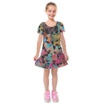 Mosaic pieces                                                        Kids  Short Sleeve Velvet Dress